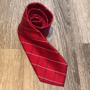 🎉3/$20 Nautica 100% Silk Red, White and Blue Striped Necktie